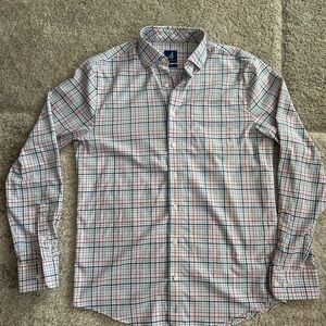 johnnie-o Prep-Formance Plaid Button Down Shirt Mens Small Performance Stretch